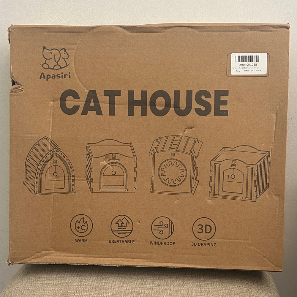 Apasiri Cat House Boxed Cat House - Brown Kraft
